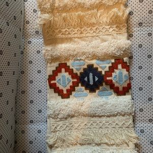 Matching pair of decorative pillow cases.